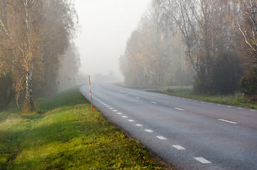 Image showing Misty road in the morning