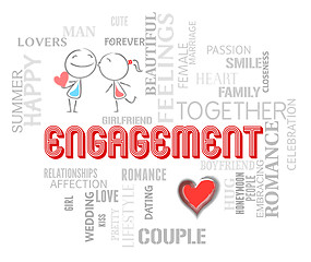 Image showing Engagement Couple Represents Find Love And Affection