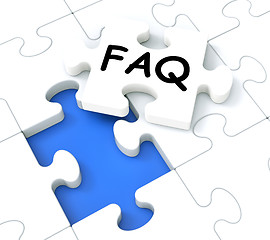 Image showing FAQ Puzzle Shows Inquiries And Questions