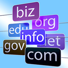 Image showing Blue Url Words Shows Org Biz Com Edu