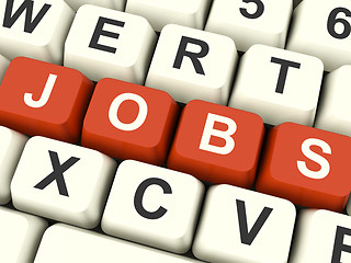 Image showing Jobs Computer Keys Showing Work And Careers