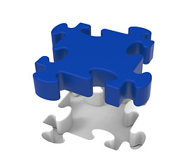 Image showing Puzzle Piece Shows Simple Strategy