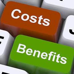 Image showing Costs Benefits Keys Showing Analysis And Value Of An Investment