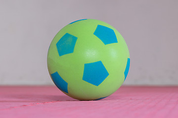 Image showing Shot of a green foam ball