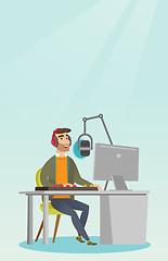 Image showing Dj working on the radio vector illustration