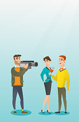 Image showing TV interview vector illustration.