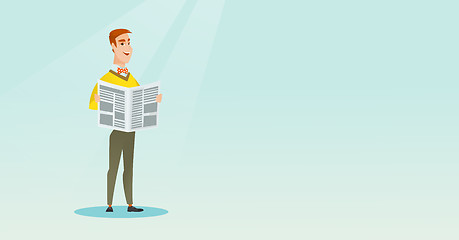 Image showing Man reading a newspaper vector illustration.