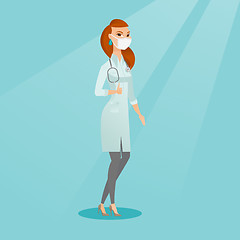 Image showing Doctor giving thumbs up vector illustration.