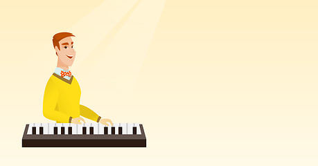 Image showing Man playing the piano vector illustration.