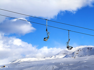 Image showing Chair-lift at ski resort