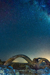Image showing Milky Way and ruins in Israel