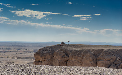 Image showing Man in a desert landscape of Israel