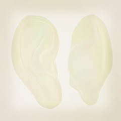 Image showing Ear model. 3d illustration. Vintage style