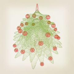 Image showing Christmas tree concept. 3d illustration. Vintage style