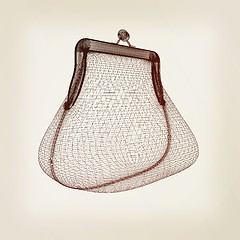 Image showing purse on a white. 3D illustration. Vintage style