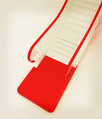 Image showing Single escalator. 3d illustration. Vintage style