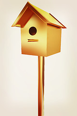 Image showing Golden nesting box. 3d illustration. Vintage style