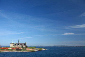 Image showing Kronborg Castle viewed from the ferry to Sweden