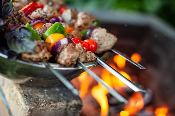 Image showing Shashlik And Fire