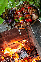 Image showing Shashlik And Fire