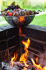 Image showing Shashlik And Fire