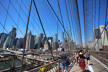 Image showing New York, USA – August 23, 2018: People on pedestrian walkway 