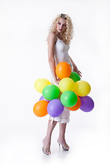 Image showing Young Woman With Balloons