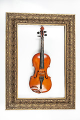 Image showing Violin And Golden Frame