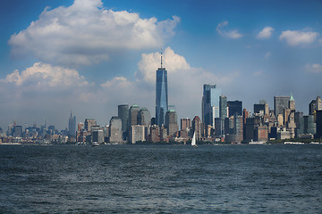 Image showing New York City Manhattan aerial view from Liberty island