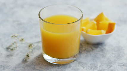 Image showing Glass of fresh orange juice