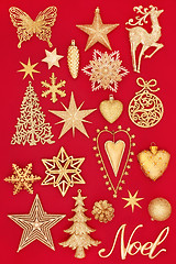 Image showing Gold Christmas Decorations