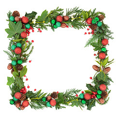 Image showing Abstract Christmas and Winter Wreath  