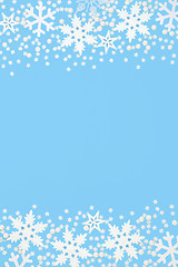 Image showing Abstract Snowflake Background Border