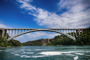 Image showing View of Rainbow International Bridge, which connects Usa and Can