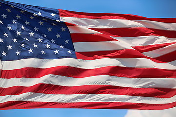 Image showing Waving star and striped American flag, USA