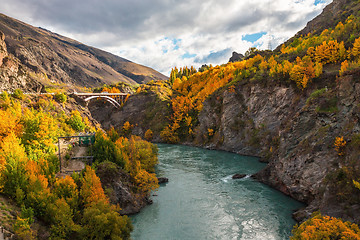 Image showing Arch bridge over Kawarau river near Queenstown, New Zealand