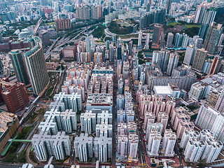 Image showing Hong Kong City at aerial view in the sky