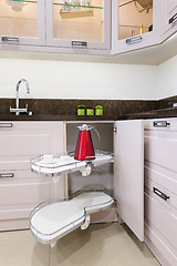 Image showing Kitchen corner unit with pullout shelves