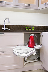 Image showing Kitchen corner unit with pullout shelves