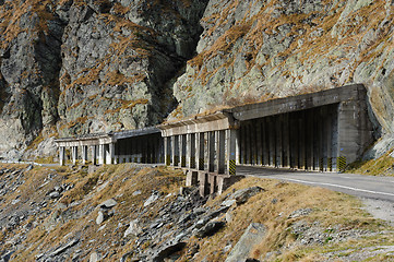 Image showing Avalanche protection at Transfagarasan road in Transylvania, Romania