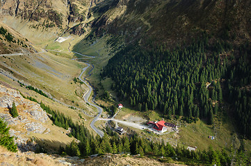 Image showing View from Transfagarasan road down to valley, Romania