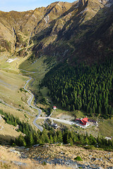 Image showing View from Transfagarasan road down to valley, Romania