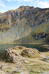 Image showing The glacier lake Balea on the Transfagarasan road