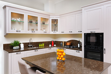 Image showing Luxury modern beige kitchen interior