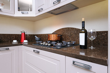 Image showing Luxury modern beige kitchen