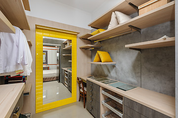 Image showing Big luxury wardrobe room