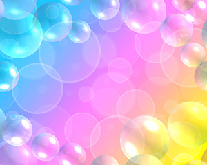 Image showing Background with bokeh and 3d air bubbles