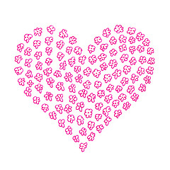 Image showing Heart from abstract flower pattern on white background