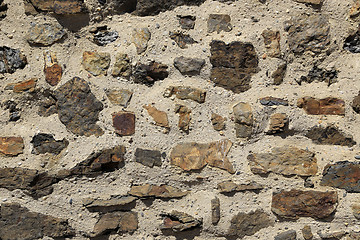 Image showing Texture of very old stone wall
