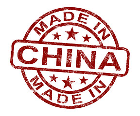 Image showing Made In China Stamp Shows Chinese Product Or Produce